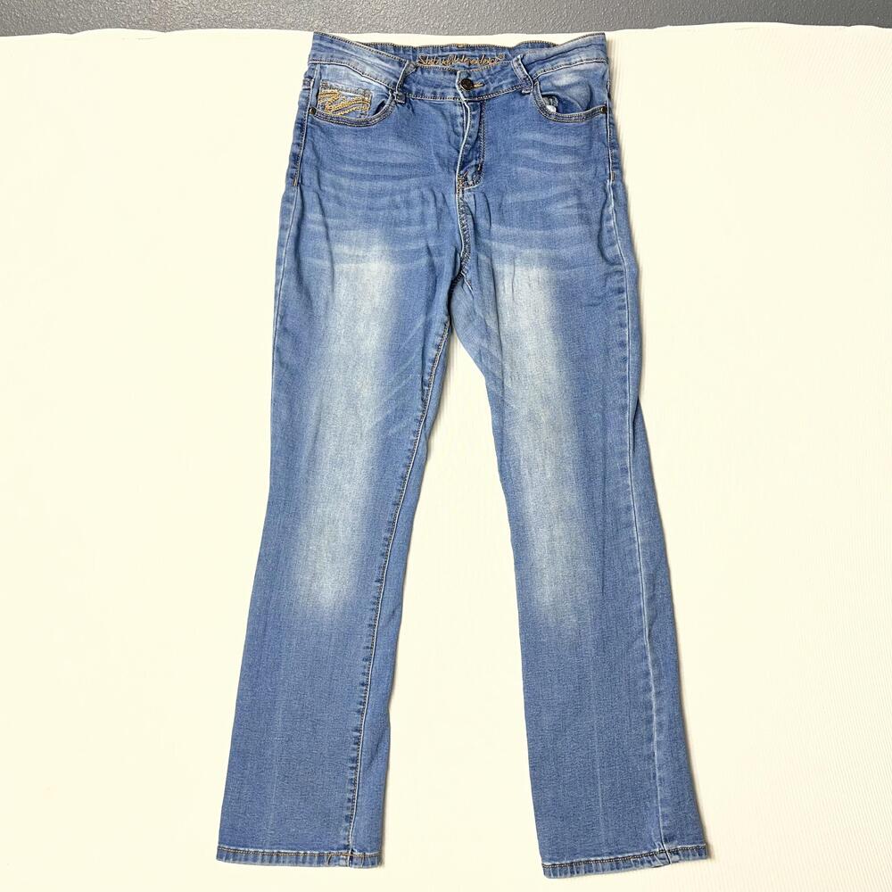 State Of Independence Jeans Womens 28x30 Blue Med Wash Mid Rise Straight Denim